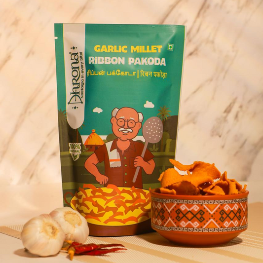 Garlic Millet Ribbon Pakoda